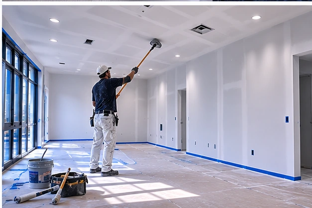 Paint-ready commercial drywall preparation