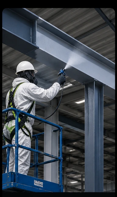 Professional industrial painting execution